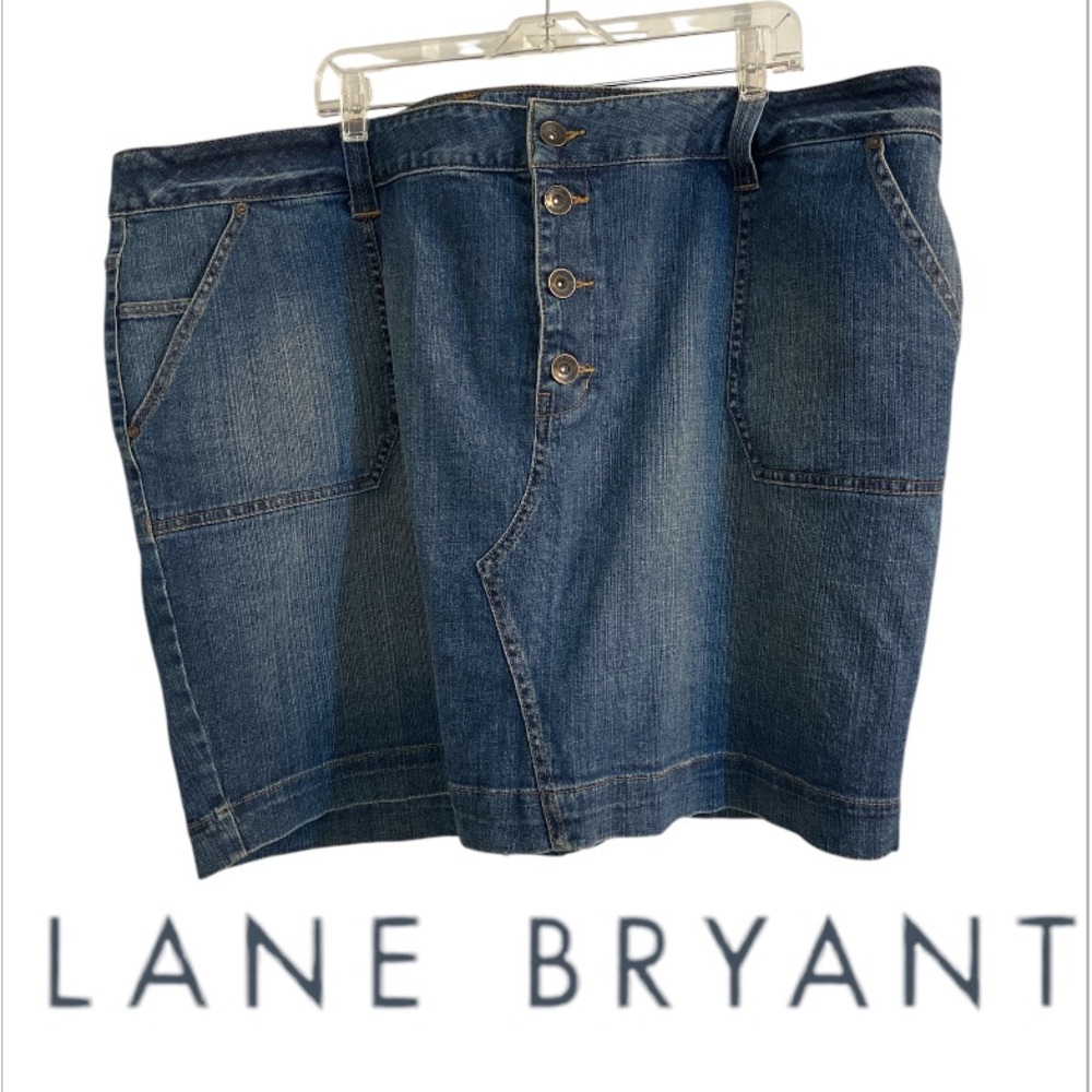 28W Lane Bryant Denim Skirt with Button Fly Front